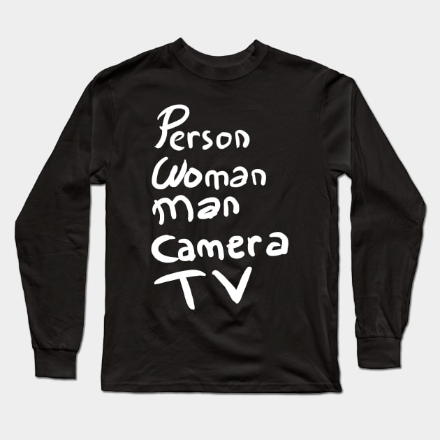 Person woman man camera tv hand draw Long Sleeve T-Shirt by Excela Studio